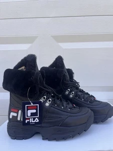 Botas de vestir informales de cuero negras Fila Disruptor Boot 5HM00545-014 para mujer - Imagen 1 de 5