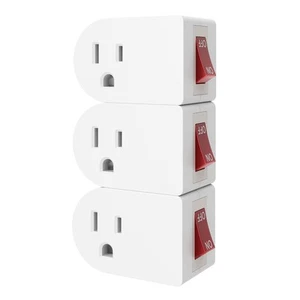 3 Pack Grounded Outlet Wall Tap Adapter with On/Off Power Switch，Single Outle... - Picture 1 of 6