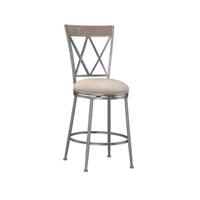  Banqueta Stewart interna/externa giratória balcão altura, banqueta de estanho envelhecida - Imagem 1 de 4