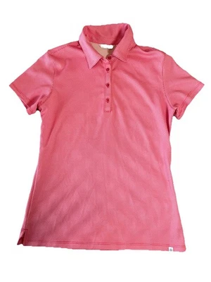 Lady Hagen Size Small Coral White Short Sleeve Polo Golf Short Top Pickleball - Image 1 of 4