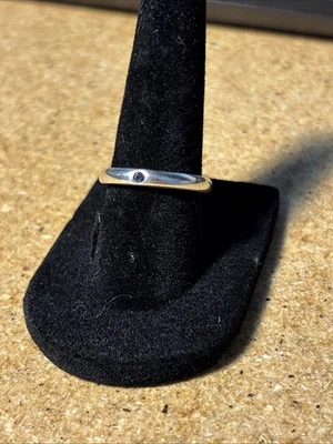 Anillo Apilable Tiffany & Co Elsa Peretti Zafiro Azul Plata 925 Talla 6.5 + Caja Foto 1 de 4