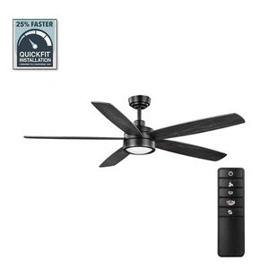 Home Decorators Collection Driskol 60 in. White Color Changing LED Matte Black S - Picture 1 of 1