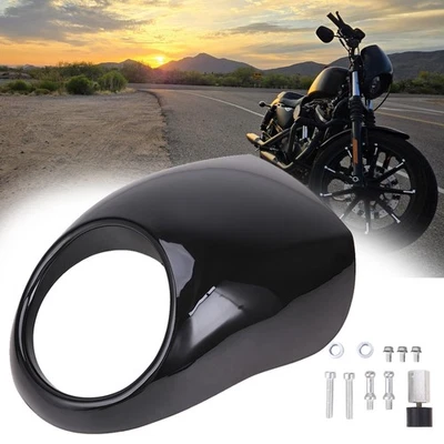 Cubierta de carenado de faros negros para Harley Sportster cubierta de horquilla delantera XL 1200 / 883 Foto 1 de 4