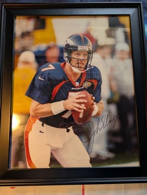 NFL Denver Broncos HoF John Elway Firmado Autografiado Enmarcado Foto 16x20 Foto 1 de 4