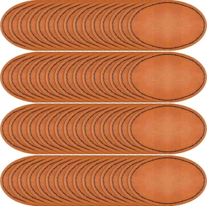 60 Stück Blanko Kunstleder Hut Aufnäher mit Kleber Oval Kunstleder Rechteck Pa - Bild 1 von 12