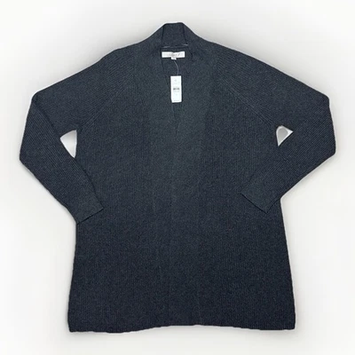 Nuevo con etiquetas Cárdigan Acanalado Ann Taylor Loft Gris Oscuro Frente Abierto Suéter Talla L $59 Foto 1 de 4