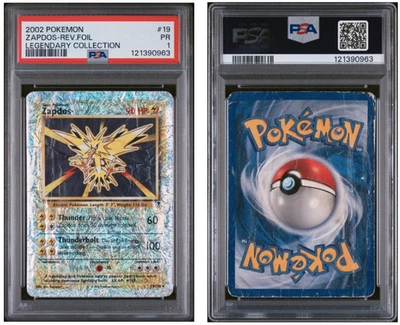 PSA 1 2002 Pokemon Legendary Collection Zapdos 19/110 Reverse Holo Foil WOTC - Image 1 of 3