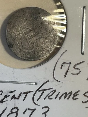 Silver Three Cent Piece 18?? TRIMES Poor Condition - Image 1 of 4