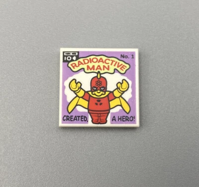 LEGO Tile 2 x 2 with Radioactive Man Comic Pattern Simpsons House 71006 - Image 1 of 3