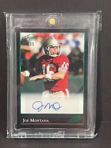 Joe Montana 2021 Leaf Ultimate Draft Auto Autograph Green Rare #/35 49ers HOF