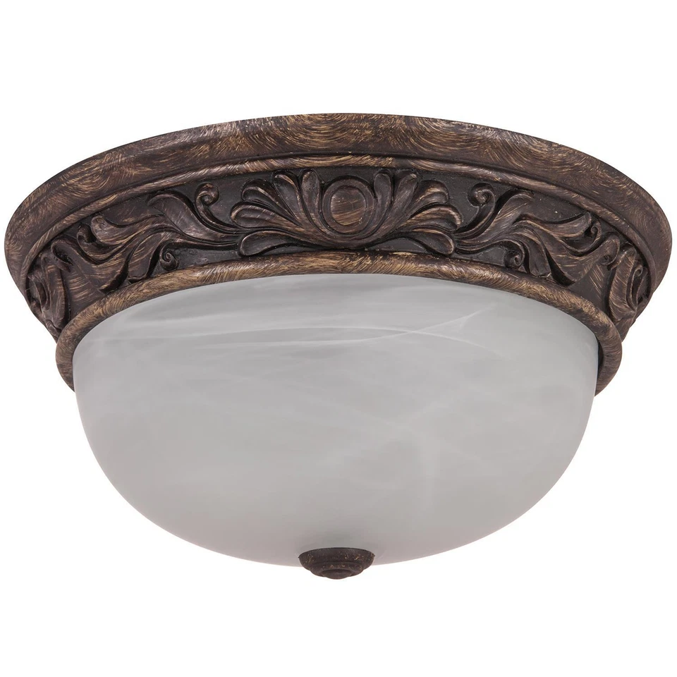 13" Flush Mount Ceiling Light, Antique Bronze, A19, E26, 60W, 120V - Image 1 of 1