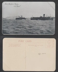 Ship Postcard New Brighton Boats A Race Unused - Bild 1 von 3