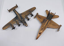 2x Antique Bronze Effect Die Cast Model Plane Pencil Sharpener F-18 & Shackleton