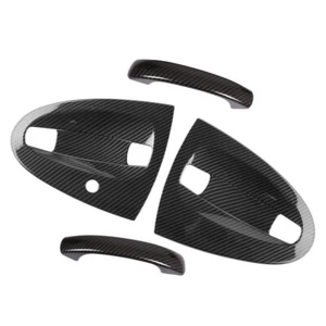 1set Carbon Fiber Style Car Door Handle Cover Trim Fit For Smart Fortwo W451 - Picture 1 of 8