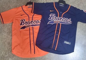 Camiseta deportiva estilo béisbol de los Denver Broncos azul naranja - Imagen 1 de 5