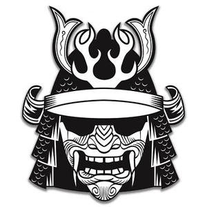 KABUTO HELMET ONI Mask JAPAN Samurai Warrior Sticker Decal - Picture 1 of 3