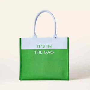 Kate Spade x Target - Bolso de Mano Tejido en Bloques de Color Verde/Azul - NUEVO - Imagen 1 de 4