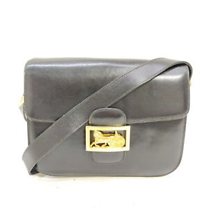 CELINE Shoulder Bag  Black Leather 1279621