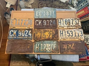 Lot # 2 Of 10 South Carolina SC 1950’s & 1960’s + 1938 License Plates Rustic - Picture 1 of 7