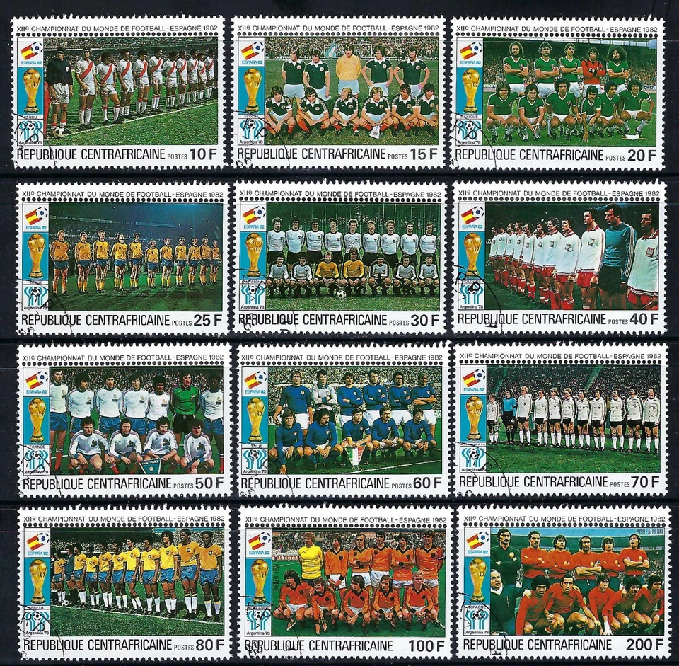 Central African Republic 1981 12v. CTO NH Soccer World Championship Spain '82 - Image 1 of 4