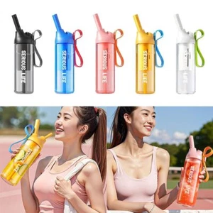 Multicolor Straw Cup 666/888ml Sports Kettle Portable Water Cup Outdoor Sport - Picture 1 of 17