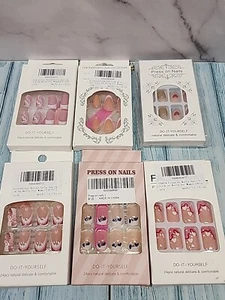 Set Of 6! Press On Nails, Resauble Nails, Natural Delicate&Comfortable - Picture 1 of 7
