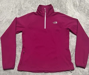 The North Face Pullover Women’s L 1/4 Zip Magenta Lightweight Logo Run Walk READ - Picture 1 of 18