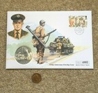 1994 1 Crown Coin FDC Isle of Man D-Day 50th Anniversary Dwight Eisenhower