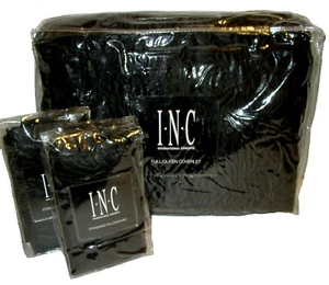 $310 INC International Concepts Acra Completo Queen Edredón Cobertor Falso Set Negro A+ - Imagen 1 de 9