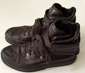 Diesel Negro Dorado Tenis Cuero Botines con Correa Glamrock Para Hombre Talla 8.5 - Imagen 1 de 14