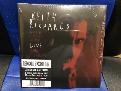 RECORD STORE DAY RSD KEITH RICHARDS WICKED AS IT SEEMS LIVE 7" RED VINYL SINGLE - Image 1 of 4