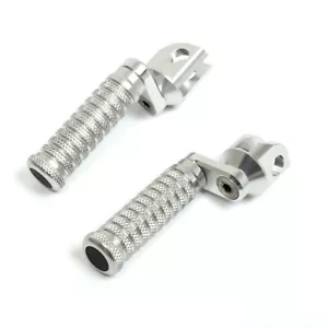 CNC Silver Front 25mm Adjustable Foot Pegs For ZX-6R 636 Ninja 13-17 18 19 20 - Foto 1 di 6