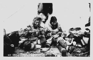 Anchorage, AK 1955 Eskimo Family Craftsmen Ivory Mukluks RPPC-A79 - Picture 1 of 2