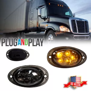 Cab LED Side Marker Turn Signal Light For 08-17 Freightliner Cascadia Semi-Truck - Picture 1 of 9