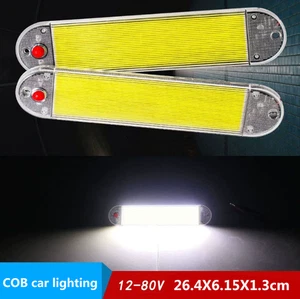 1PCS 12-80V 26.4X6.15X1.3cm White Car roof light COB reading light super bright - Picture 1 of 5