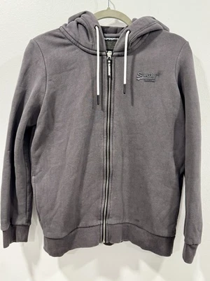 Superdry Fabulous Grey Hooded Zip Up Sweatshirt Jacket Size 4 - Image 1 of 4