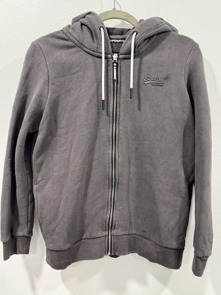 Superdry Fabulous Gris Sudadera Con Capucha Cremallera Chaqueta Talla 4 Foto 1 de 4