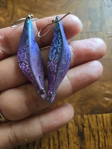 Holly Yashi Modernist lila blau Niob Draht Ohrringe - Bild 1 von 8