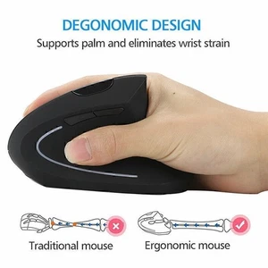 Ergonomic Wireless Mouse 2.4GHz Optical Vertical Mice For PC Computer Laptop - Picture 1 of 11