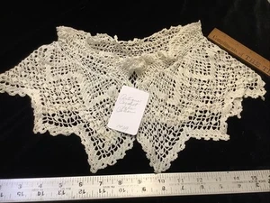 1439🌟De colección Antiguo Crochet Encaje Corsé Cubierta Lencería Cuello Yugo 16” X 6” - Imagen 1 de 14