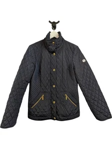 Michael Kors Quilted Jacket Navy Buttoned Pockets Size M - Picture 1 of 13