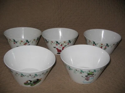 5 cuencos de melamina de plástico Pfaltzgraff Winterberry bocadillo cereal caramelo 3x5,5" Santa Foto 1 de 4