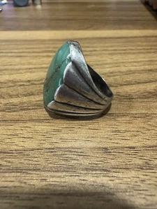 Anillo Navajo Turquesa Talla 10.25 Banda Turquesa Plata de Ley Mujer Hombre - Imagen 1 de 8