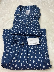 Neu mit Etikett Serra cooles bequemes Pyjama-Set blau & weiß Größe Small Hose-kurzärmliges Oberteil - Bild 1 von 8