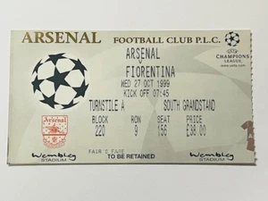 1999/2000 ARSENAL V FIORENTINA 27-10-1999 CHAMPIONS LEAGUE MATCH TICKET - Bild 1 von 1