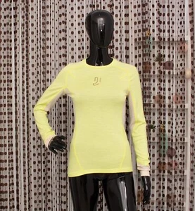 JOHAUG Merino T-Shirt Grün/Beige 60% Wolle Rundhals Thermo Base Layer S - Bild 1 von 9