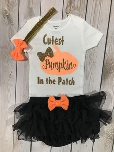 Baby Halloween outfit, baby clothing, baby Halloween party, baby girls clothing, - Picture 1 of 3