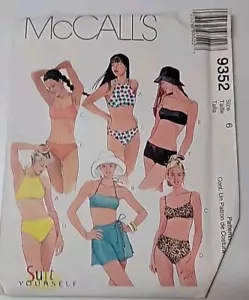 McCall's Bathing Suit Sewing Patterns Size 6 Stylr 9352 Suit Yourself - Picture 1 of 2