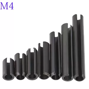 M4 Black Carbon Steel Spring Tension Pins Split Dowel Sellock Roll Pin - Picture 1 of 4