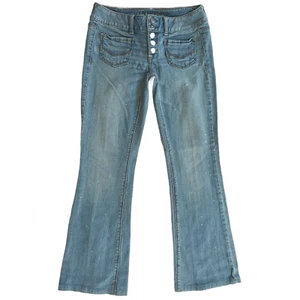 American Eagle Artist 28x29 Bootcut Button Fly verblasste Farbe Punkte Stretch Gr. 4 - Bild 1 von 6